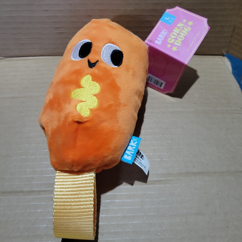 NWT Barkbox Corn Doug toy size large
